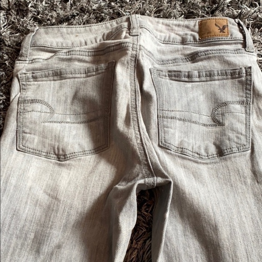 American Eagle bleach splattered grey denim 4 EUC - Picture 3 of 3